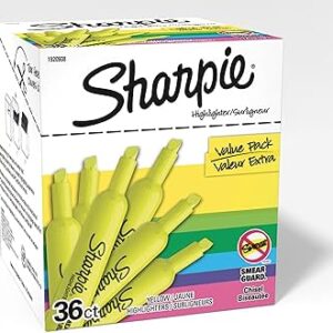 Sharpie Tank Highlighters, Chisel Tip, Yellow, 36 Count