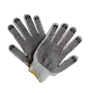 Medium Grey Cotton Gloves W/ PVC Dots